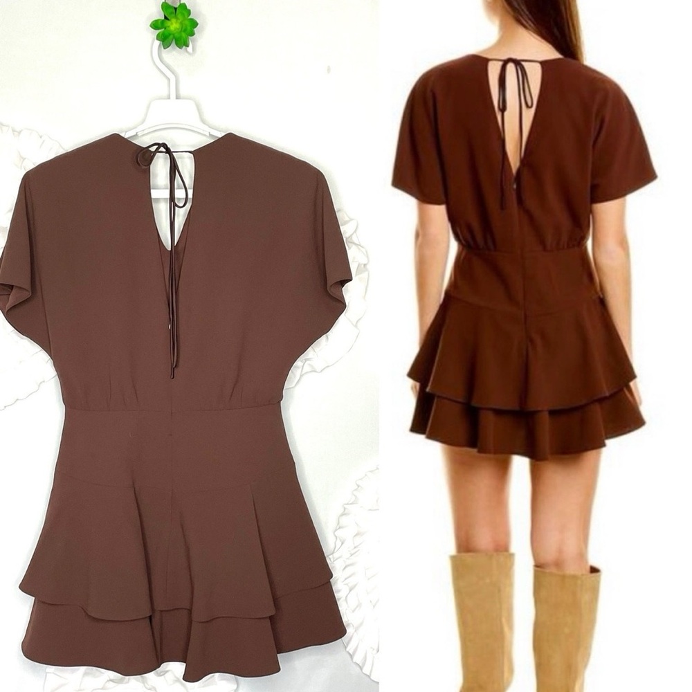 Alice + Olivia Brown Palmira Dolman Sleeve Mini Dress Womans sz 4 NWT New